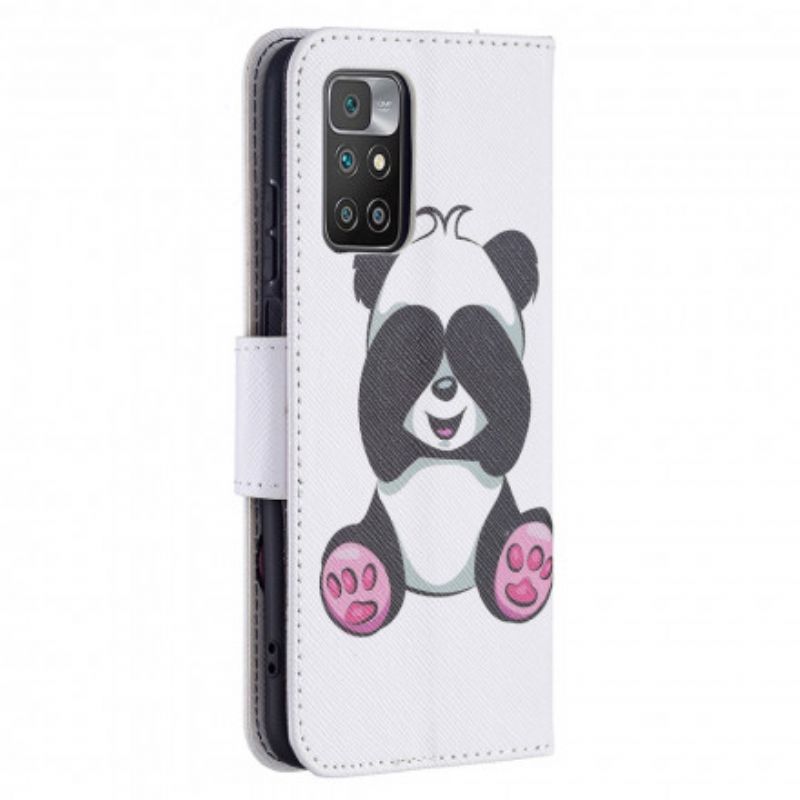 Leren Hoesje Xiaomi Redmi 10 Panda Fun Bescherming Hoesje