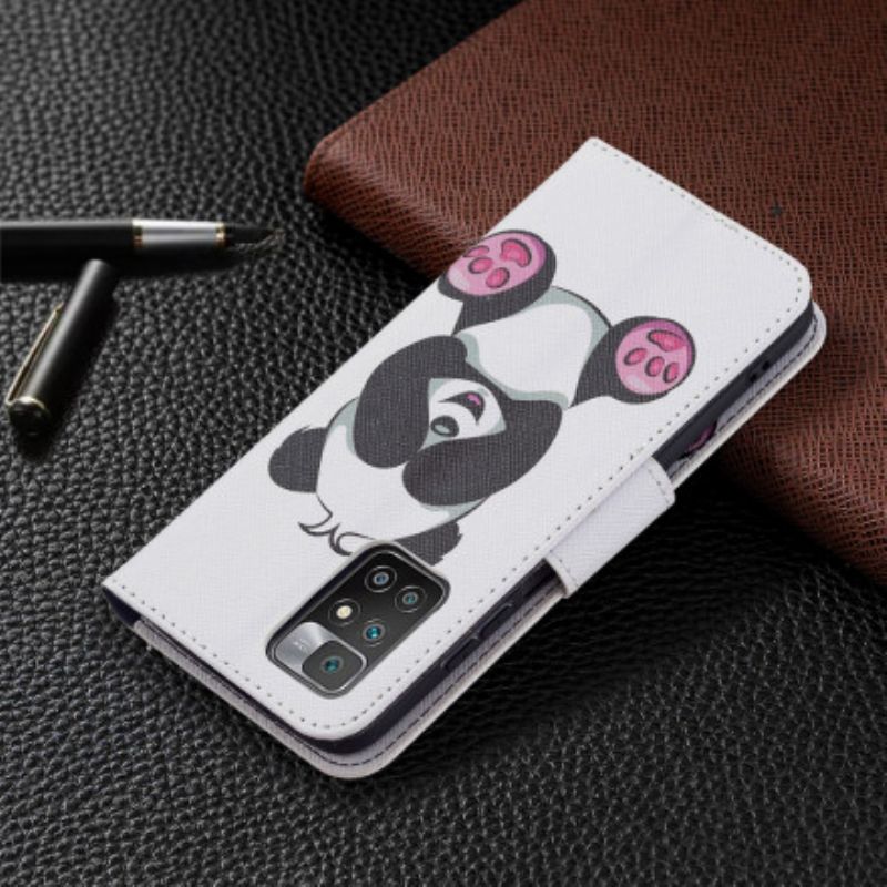 Leren Hoesje Xiaomi Redmi 10 Panda Fun Bescherming Hoesje