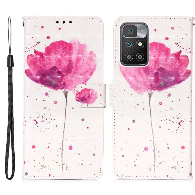 Leren Hoesje Xiaomi Redmi 10 Poppy Aquarel