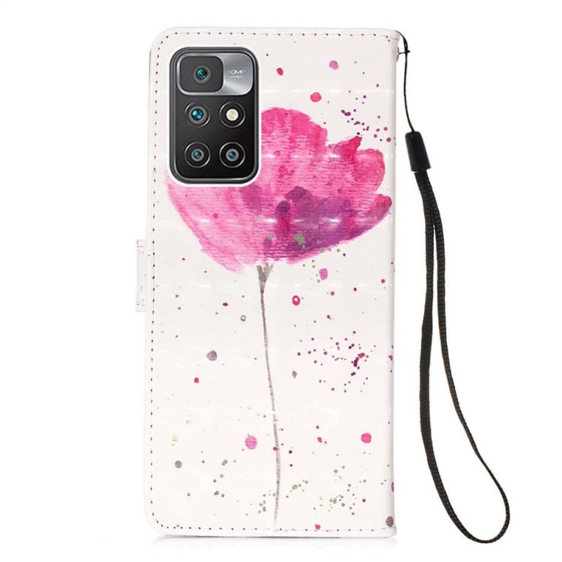 Leren Hoesje Xiaomi Redmi 10 Poppy Aquarel