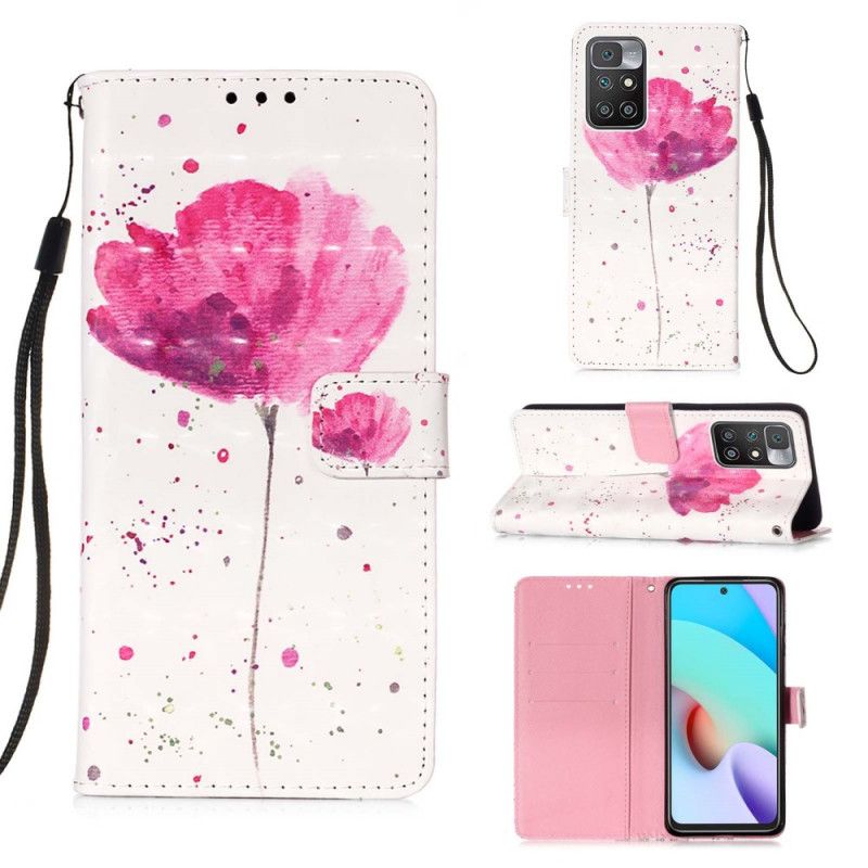 Leren Hoesje Xiaomi Redmi 10 Poppy Aquarel