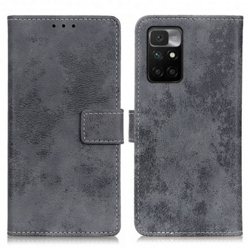 Leren Hoesje Xiaomi Redmi 10 Vintage Leereffect Bescherming Hoesje