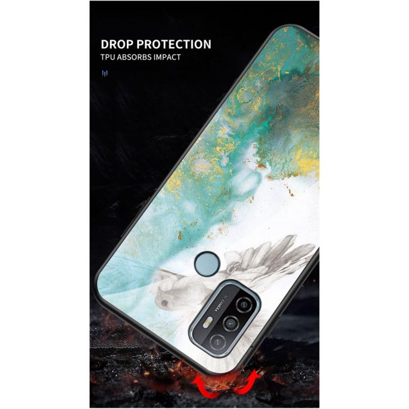 Hoesje Oppo A53s Wit Zwart Premium Kleuren Gehard Glas