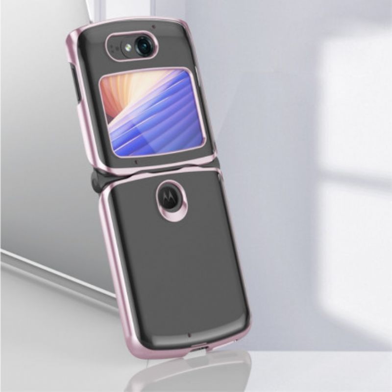 Cover Hoesje Motorola Razr 5g Telefoonhoesje Metalen Stijl Randen