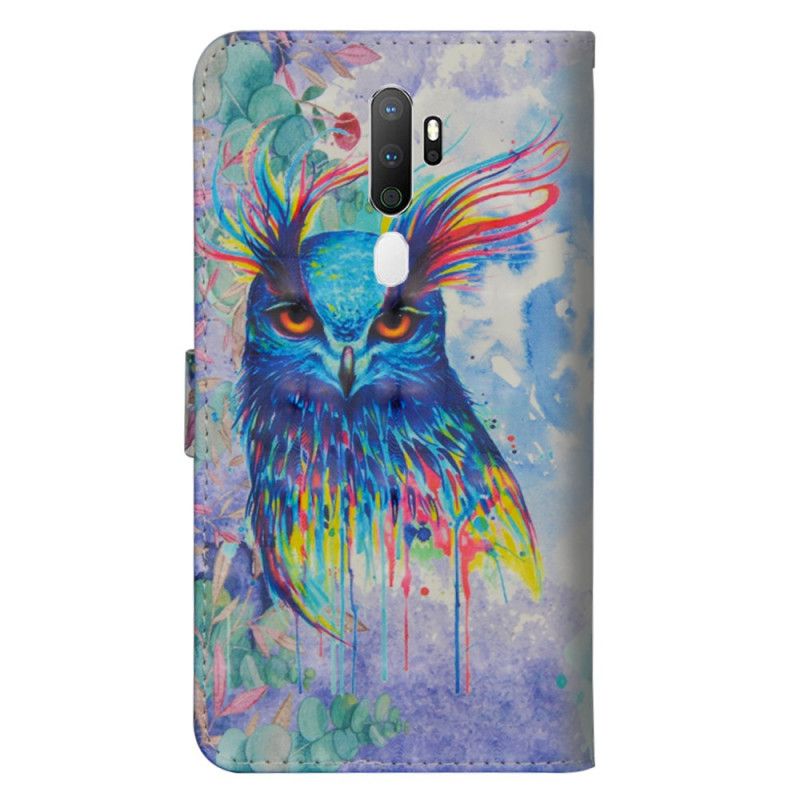 Bescherming Hoesje Oppo A5 2020 Telefoonhoesje Aquarel Vogel