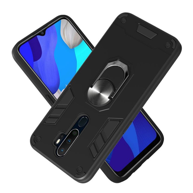 Case Hoesje Oppo A5 2020 Wit Zwart Telefoonhoesje Afneembaar Met Steunring