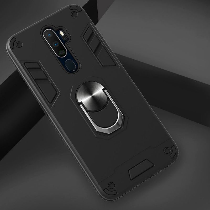 Case Hoesje Oppo A5 2020 Wit Zwart Telefoonhoesje Afneembaar Met Steunring