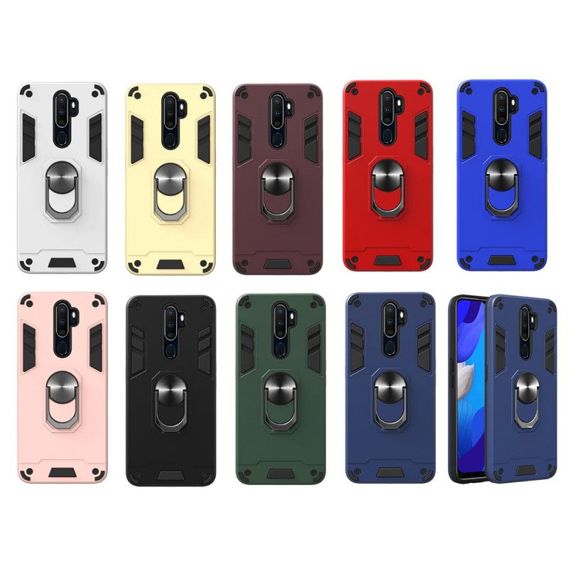 Case Hoesje Oppo A5 2020 Wit Zwart Telefoonhoesje Afneembaar Met Steunring