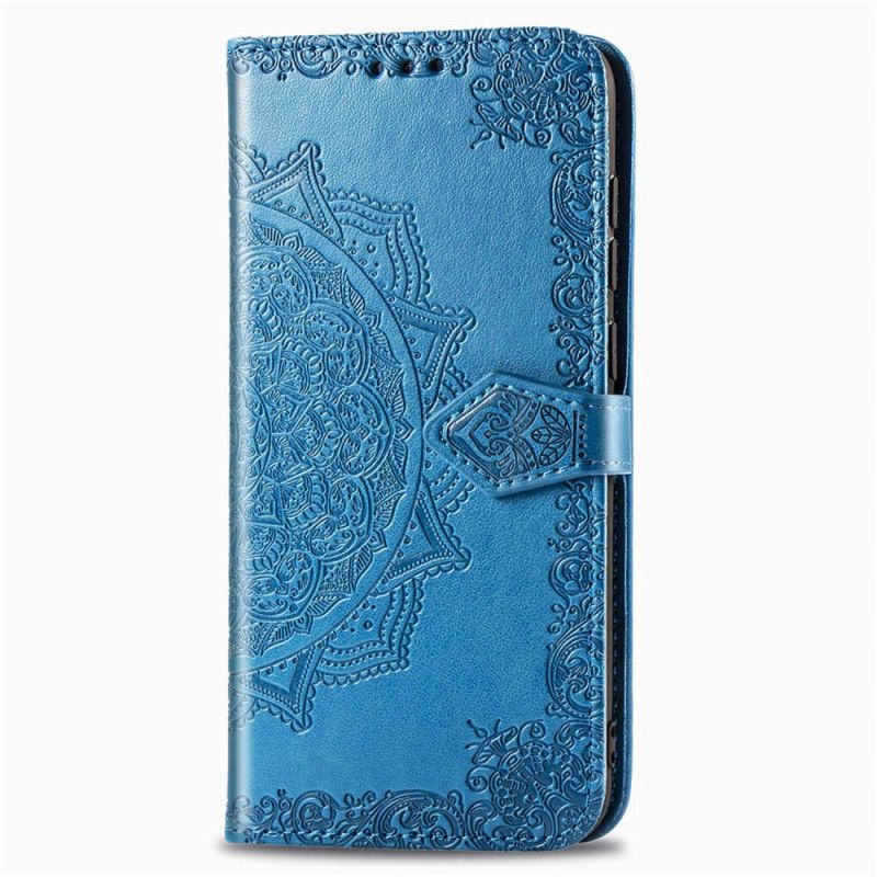 Cover Folio-hoesje Oppo A5 2020 Grijs Zwart Telefoonhoesje Mandala Van Middelbare Leeftijd