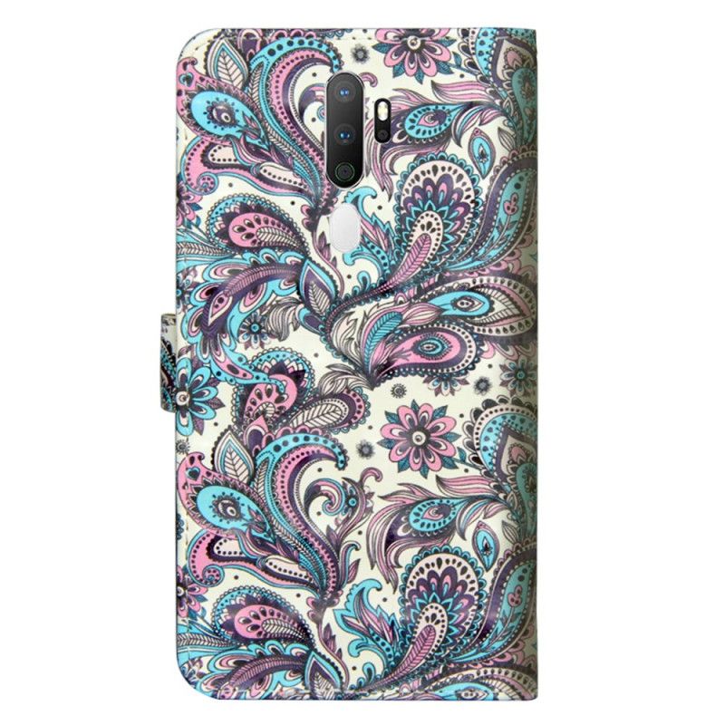 Leren Hoesje voor Oppo A5 2020 Bloemen Met Een Patroon