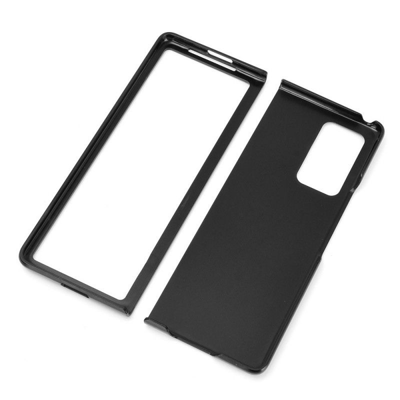 Case Hoesje Samsung Galaxy Z Fold 2 Rood Zwart Telefoonhoesje Gestikt Leereffect