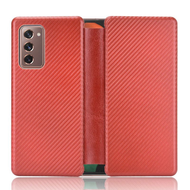 Cover Samsung Galaxy Z Fold 2 Rood Zwart Koolstofvezel