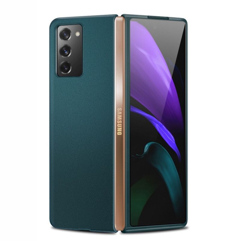 Hoesje Samsung Galaxy Z Fold 2 Groen Zwart Echt Leer