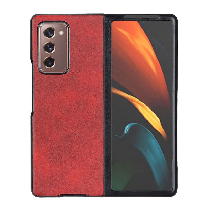 Hoesje Samsung Galaxy Z Fold 2 Rood Zwart Premium Kunstleer