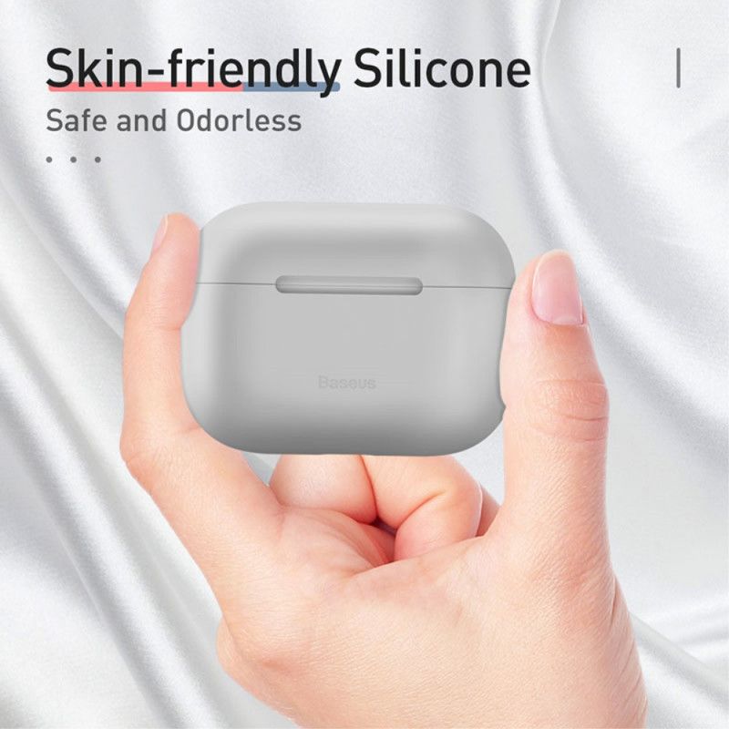 Case Hoesje AirPods Pro Zwart Telefoonhoesje Siliconen Gel Baseus