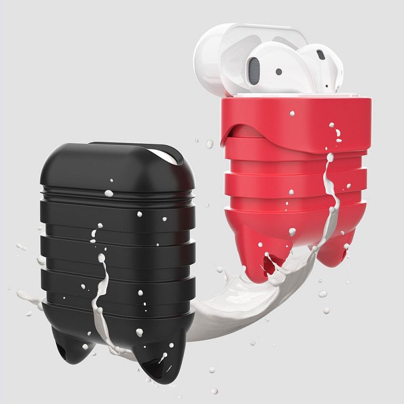 Hoesje AirPods Pro Rood Wit Kat Met Karabijnhaak En Anti-Verloren Koord