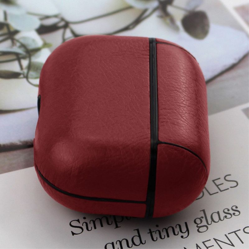 Hoesje AirPods Pro Rood Zwart Antislip Kunstleer