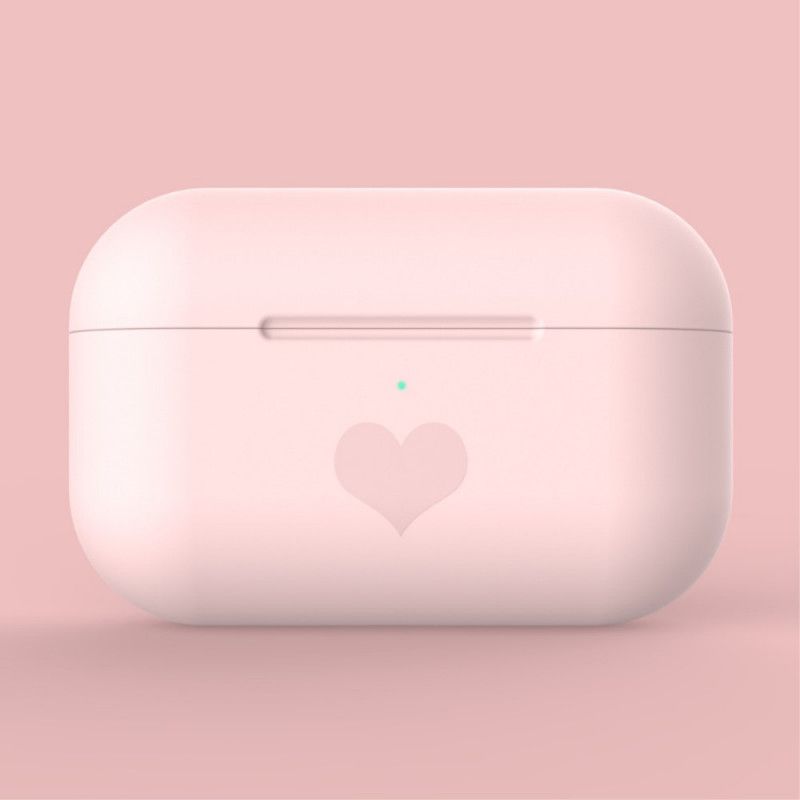 Hoesje AirPods Pro Roze Grijs Siliconen Hart