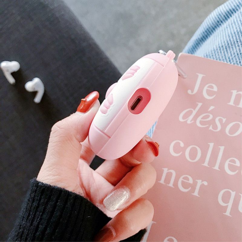 Hoesje AirPods Pro Roze Grijs Siliconen Uil