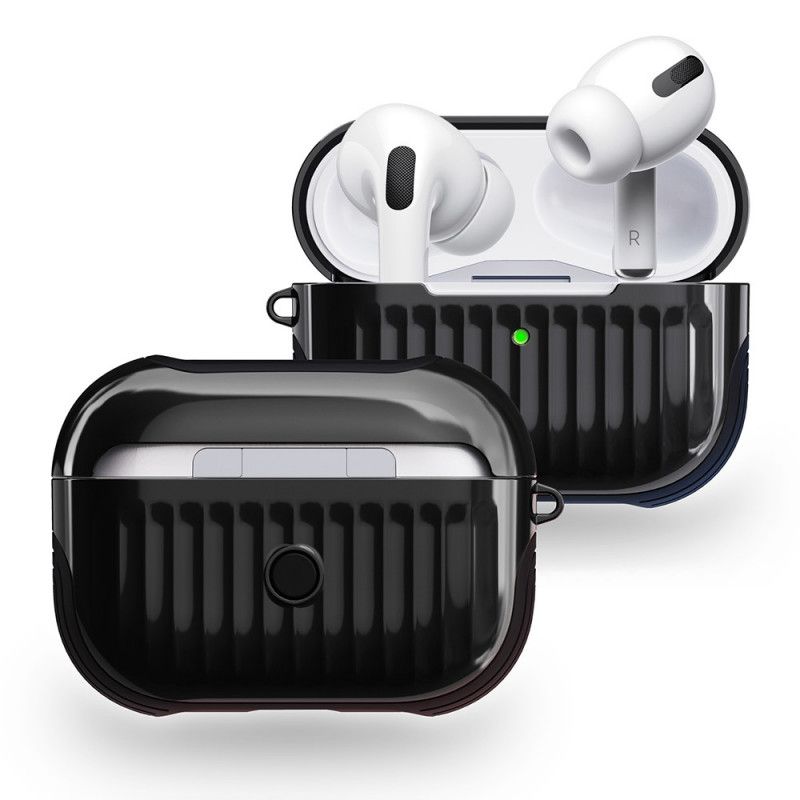 Hoesje AirPods Pro Wit Zwart Glanzend Hybride Ontwerp