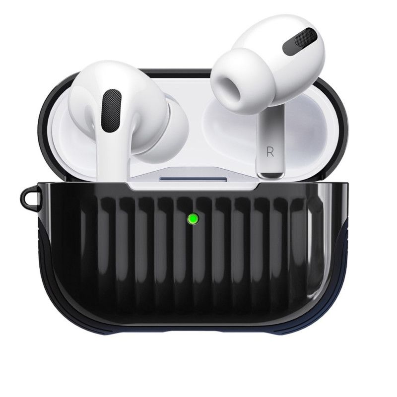 Hoesje AirPods Pro Wit Zwart Glanzend Hybride Ontwerp