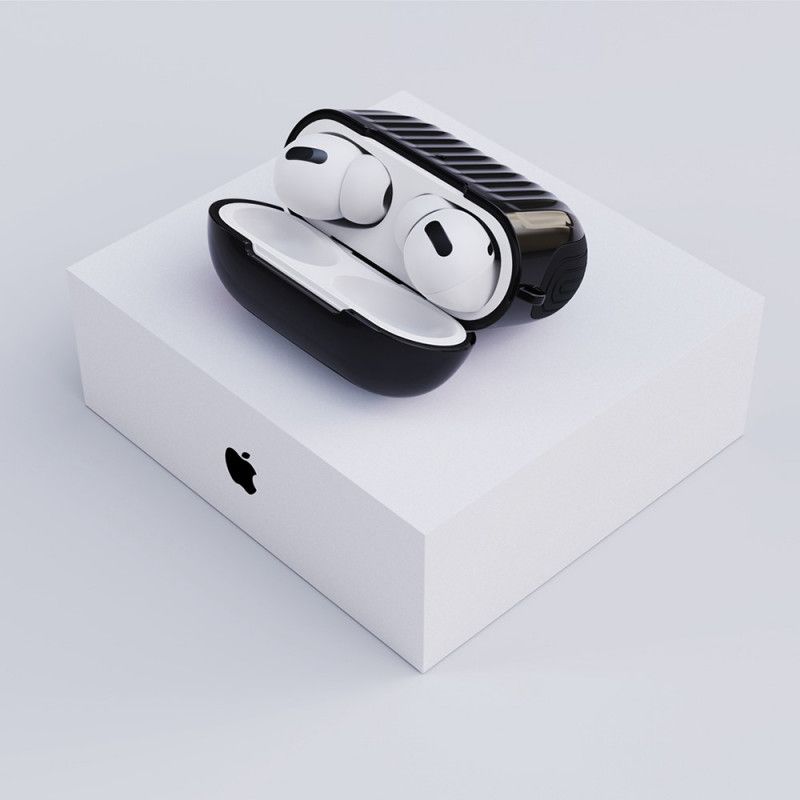 Hoesje AirPods Pro Wit Zwart Glanzend Hybride Ontwerp