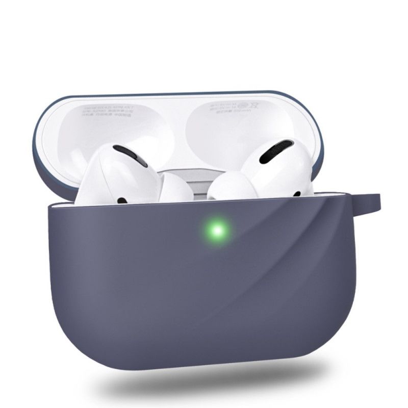 Hoesje AirPods Pro Wit Zwart Siliconen En Dirose Karabijnhaak