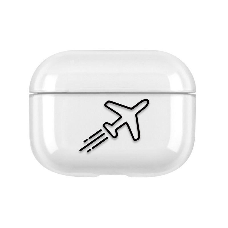 Hoesje AirPods Pro Wit Zwart Transparante Reis