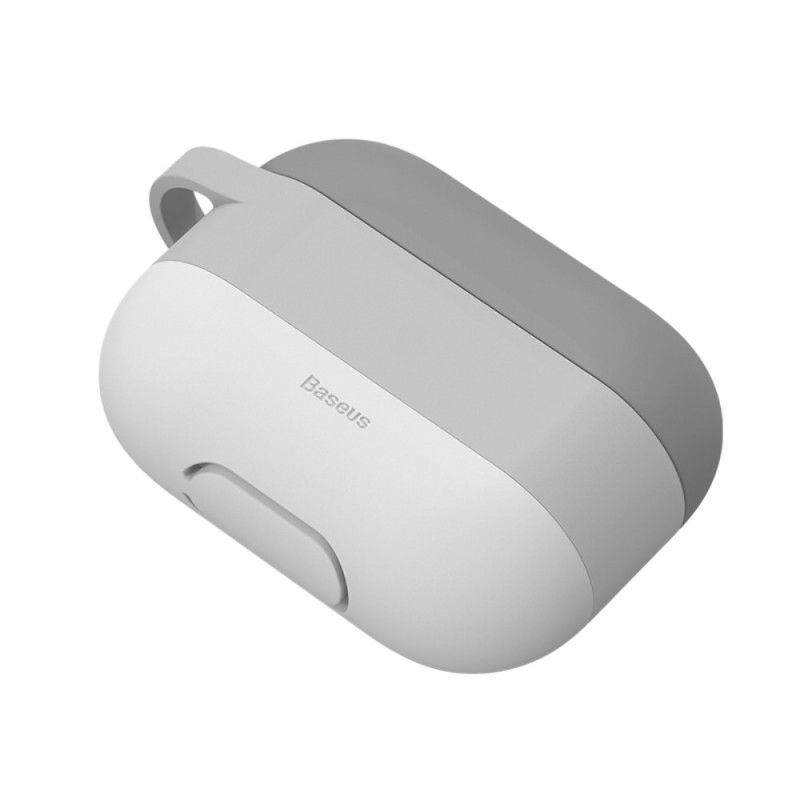 Hoesje voor AirPods Pro Grijs Wolk-Stijl Met Karabijnhaak Van Baseus