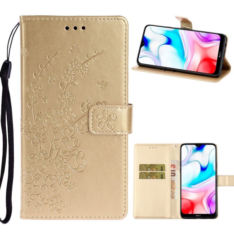 Bescherming Hoesje Xiaomi Redmi 8 Goud Zomerbloemen