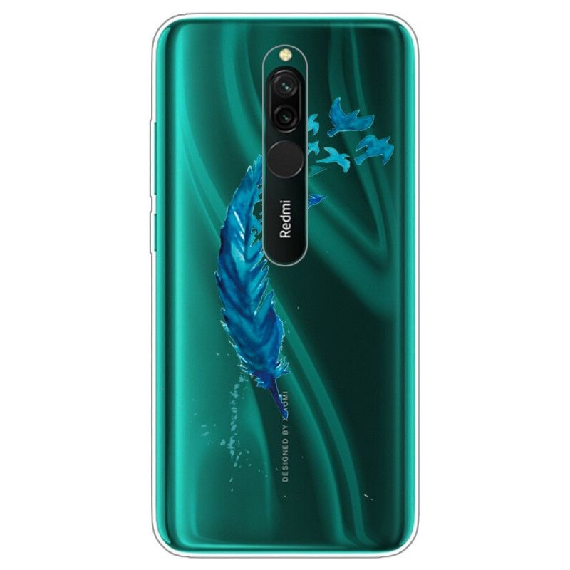 Case Hoesje Xiaomi Redmi 8 Telefoonhoesje Mooie Blauwe Veer