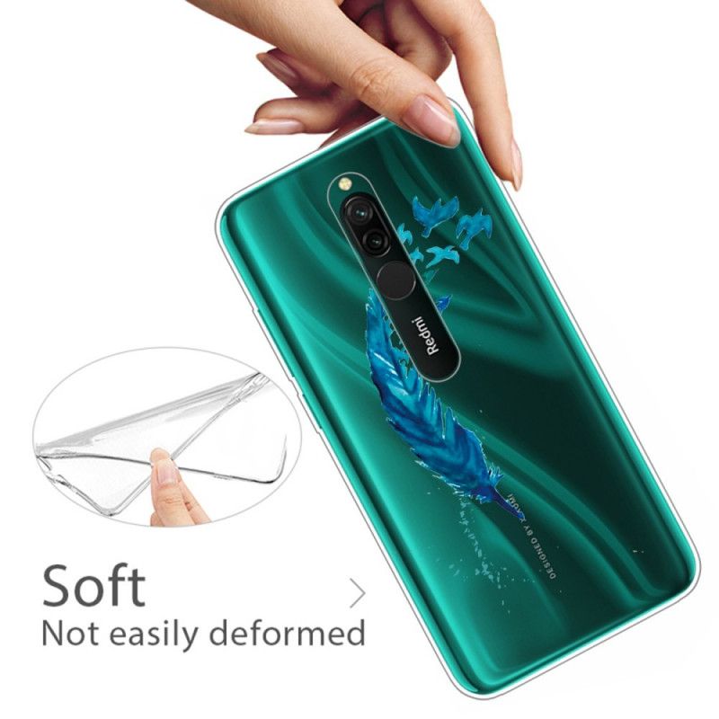 Case Hoesje Xiaomi Redmi 8 Telefoonhoesje Mooie Blauwe Veer