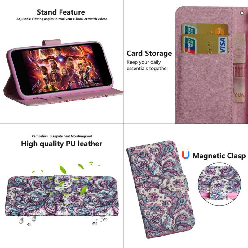 Cover Folio-hoesje Xiaomi Redmi 8 Telefoonhoesje Bloemen Met Een Patroon