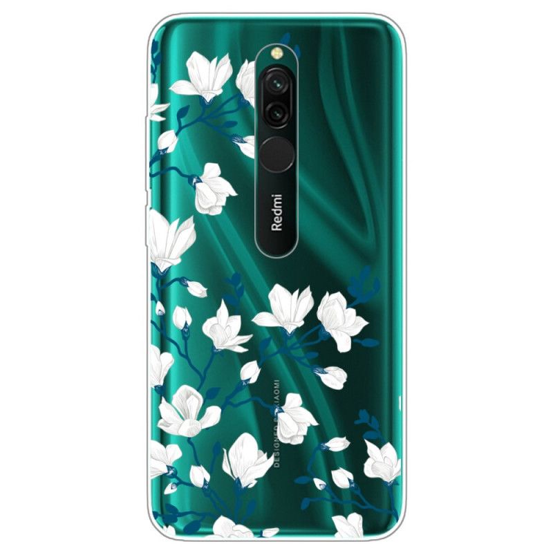 Cover Hoesje Xiaomi Redmi 8 Telefoonhoesje Witte Bloemen