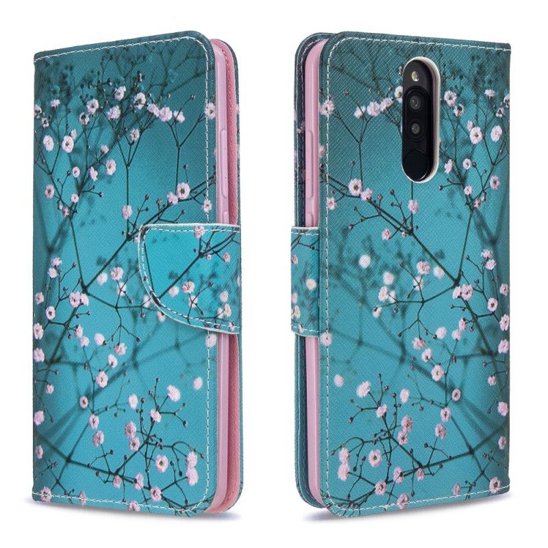 Flip Case Leren Xiaomi Redmi 8 Bloeiende Boom