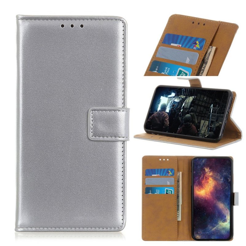 Flip Case Leren Xiaomi Redmi 8 Donkerblauw Zwart Eenvoudig Kunstleer