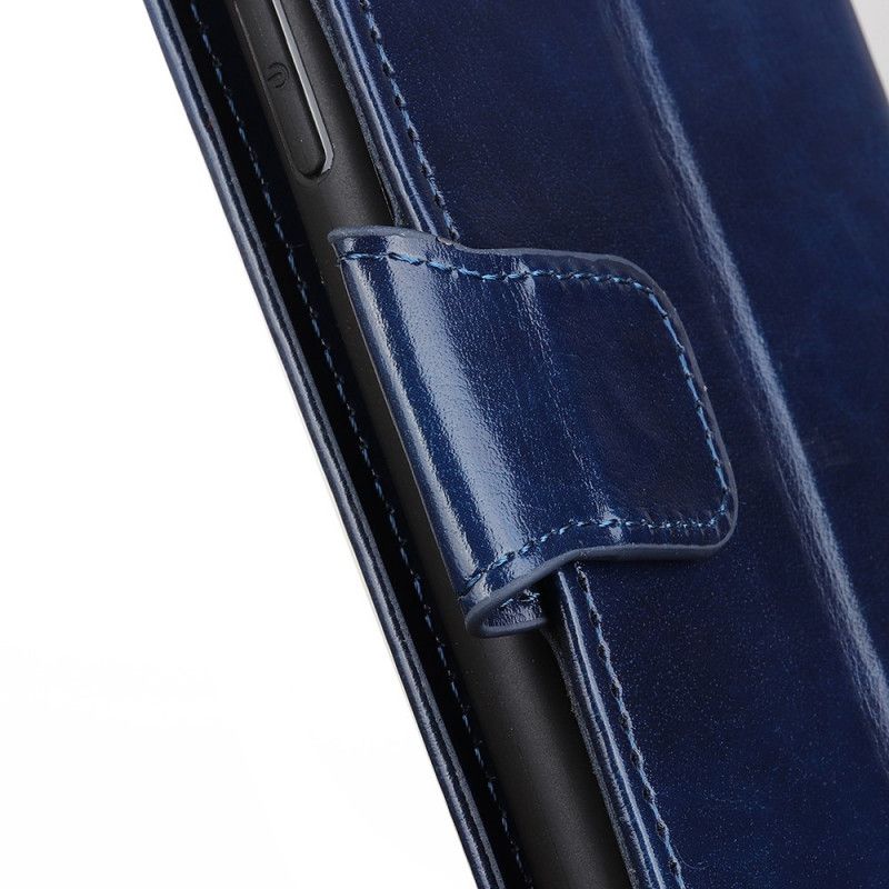 Flip Case Leren Xiaomi Redmi 8 Rood Zwart Glanzend Kunstleer