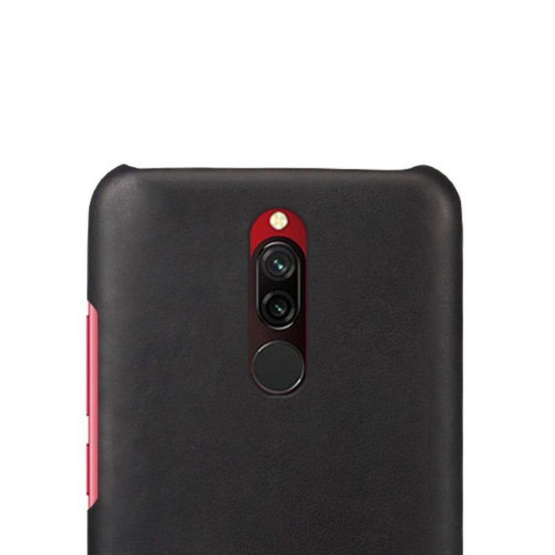 Hoesje voor Xiaomi Redmi 8 Donkerblauw Rood Ksq Leereffect