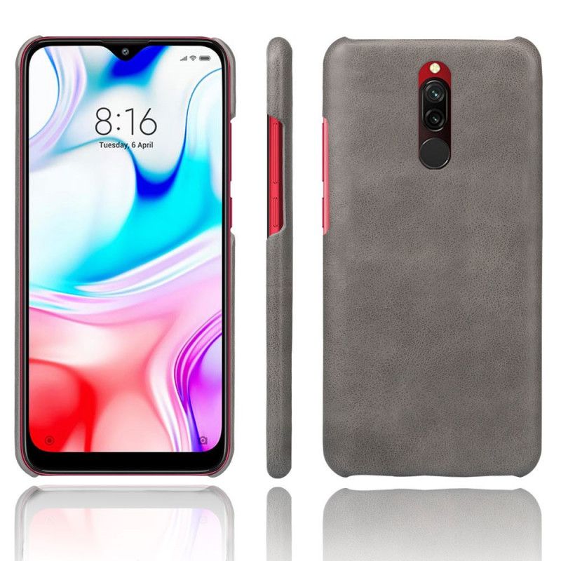 Hoesje voor Xiaomi Redmi 8 Donkerblauw Rood Ksq Leereffect