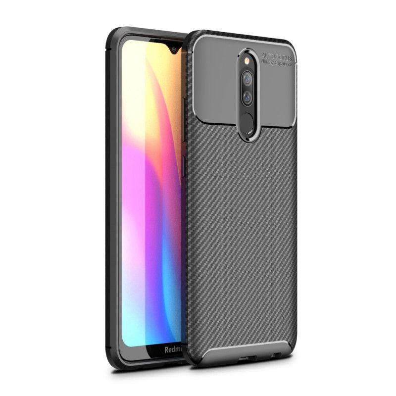 Hoesje voor Xiaomi Redmi 8 Donkerblauw Zwart Flexibele Koolstofvezel