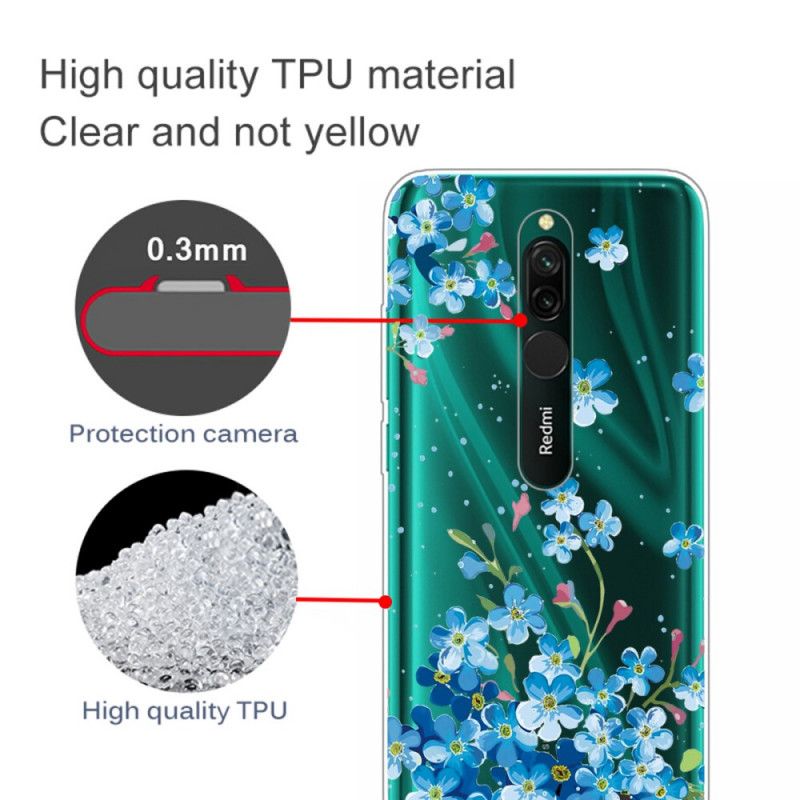 Hoesje Xiaomi Redmi 8 Boeket Blauwe Bloemen