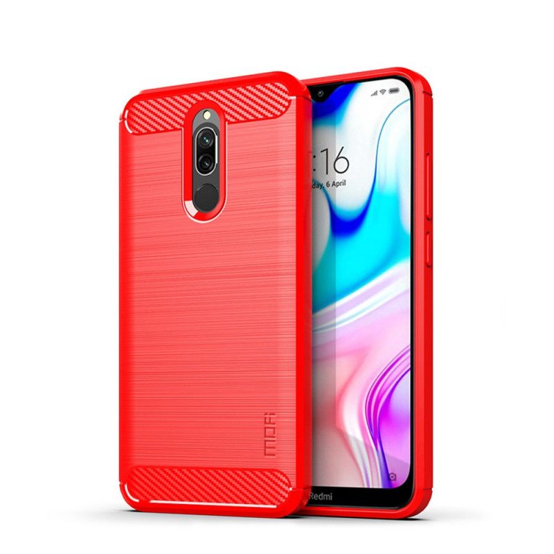 Hoesje Xiaomi Redmi 8 Grijs Zwart Mofi Geborstelde Koolstofvezel