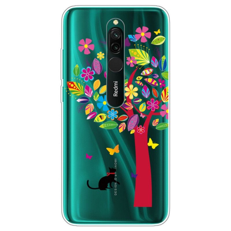 Hoesje Xiaomi Redmi 8 Telefoonhoesje Kat Onder De Gekleurde Boom