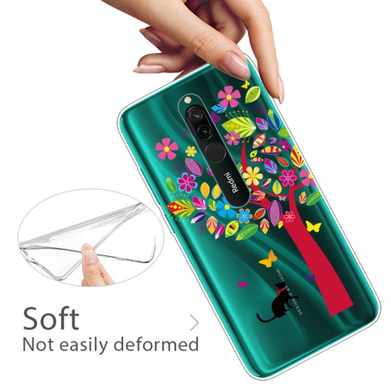 Hoesje Xiaomi Redmi 8 Telefoonhoesje Kat Onder De Gekleurde Boom