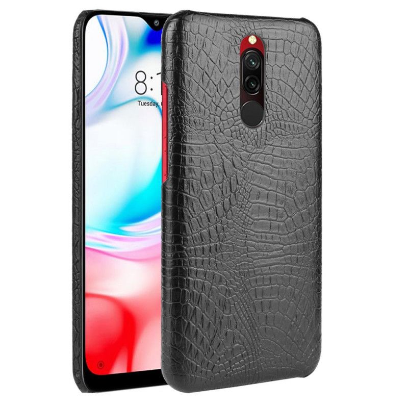 Hoesje Xiaomi Redmi 8 Wit Zwart Krokodillenhuidstijl