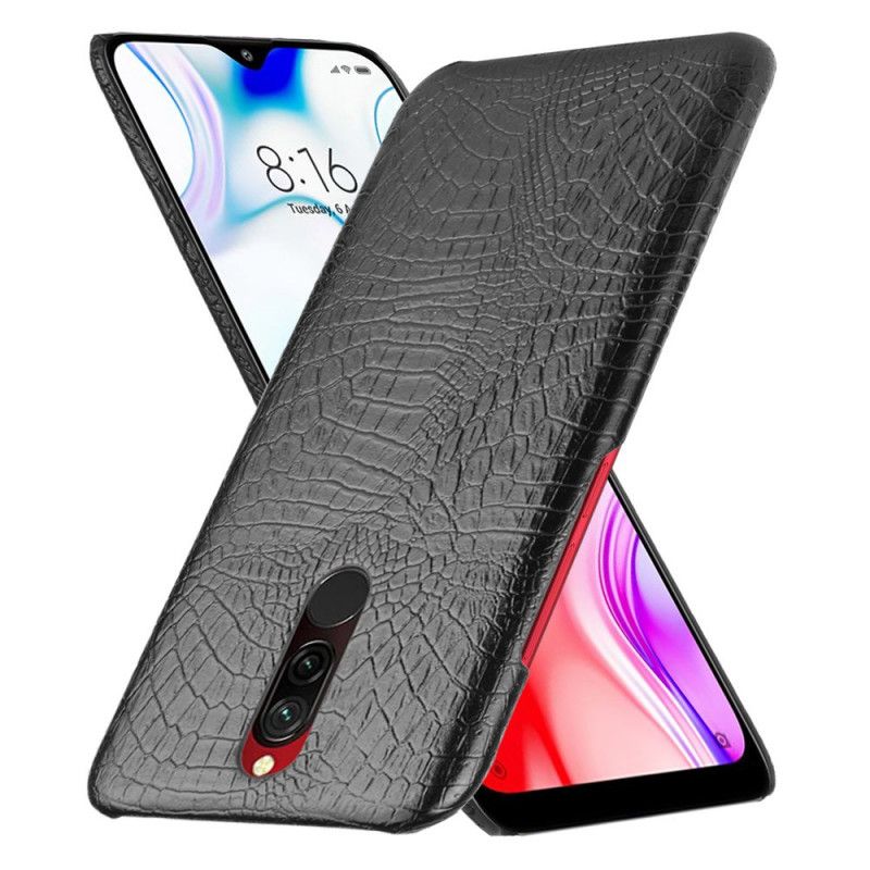 Hoesje Xiaomi Redmi 8 Wit Zwart Krokodillenhuidstijl