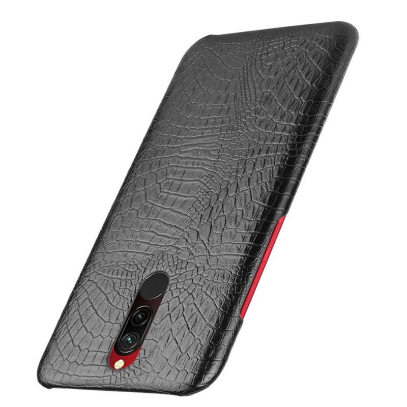 Hoesje Xiaomi Redmi 8 Wit Zwart Krokodillenhuidstijl