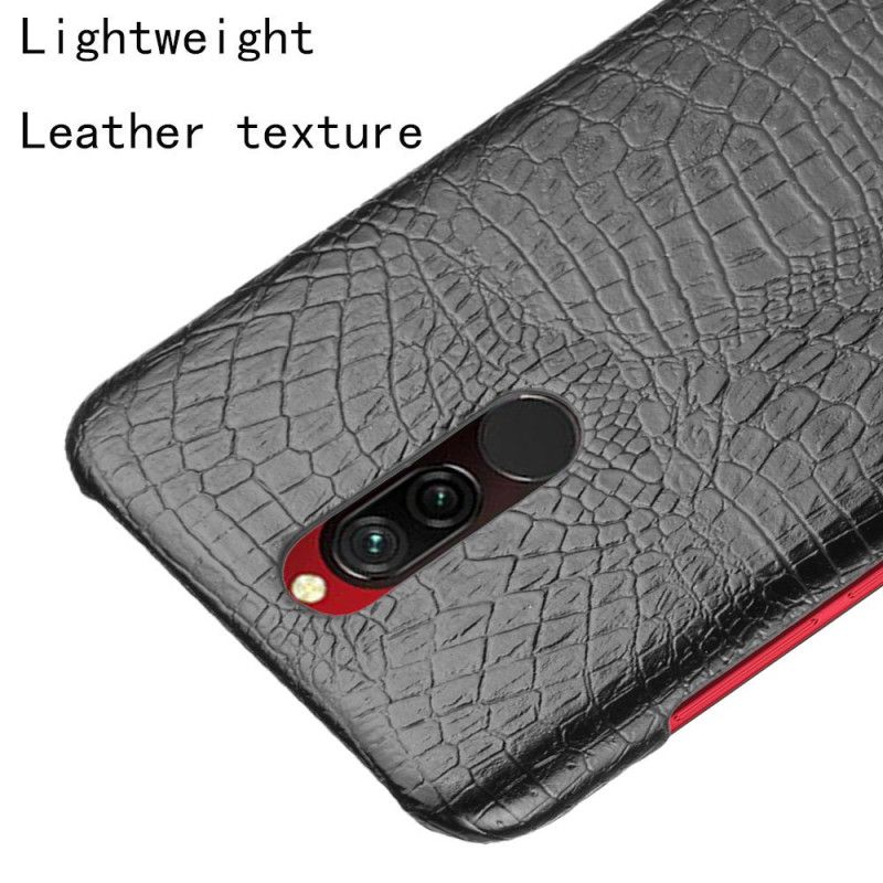 Hoesje Xiaomi Redmi 8 Wit Zwart Krokodillenhuidstijl