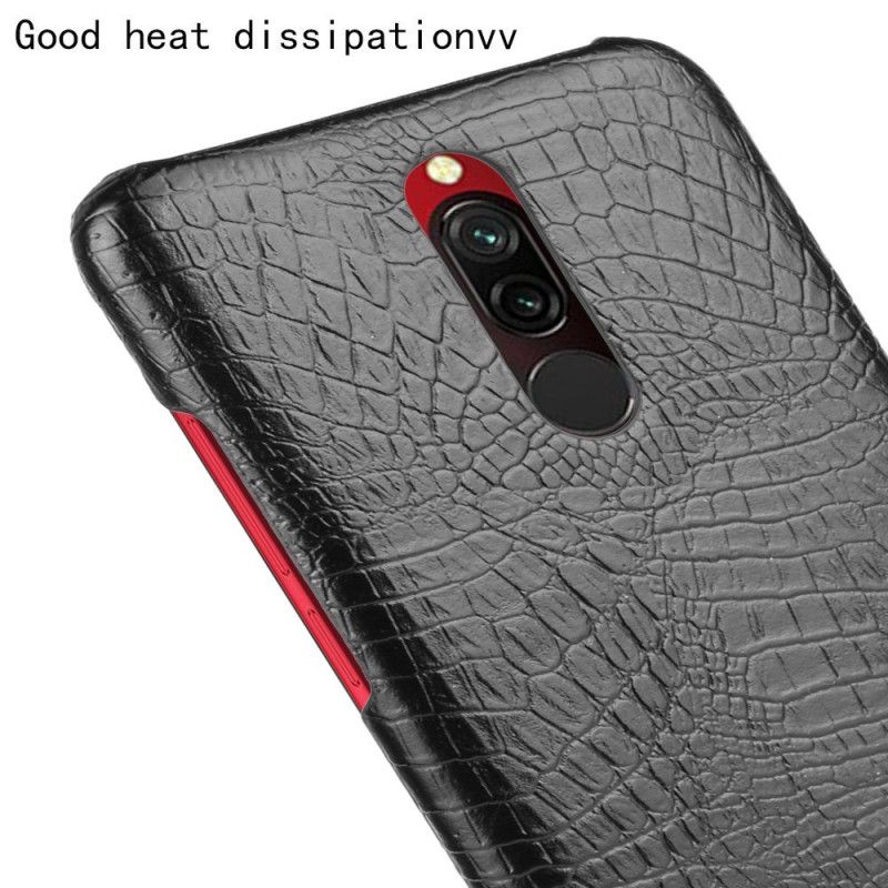 Hoesje Xiaomi Redmi 8 Wit Zwart Krokodillenhuidstijl