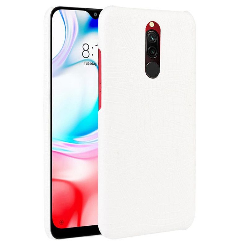 Hoesje Xiaomi Redmi 8 Wit Zwart Krokodillenhuidstijl